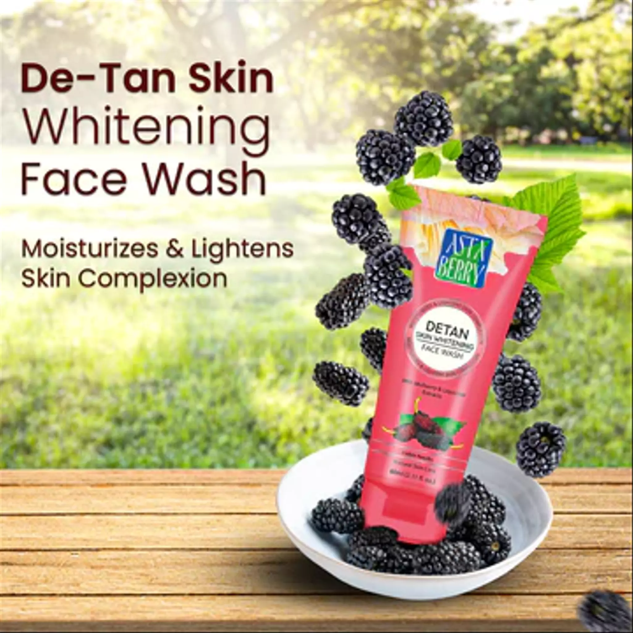 De-Tan Skin Whitening Face Wash | Moisturizes & Lightens Skin Complexion  100 ml