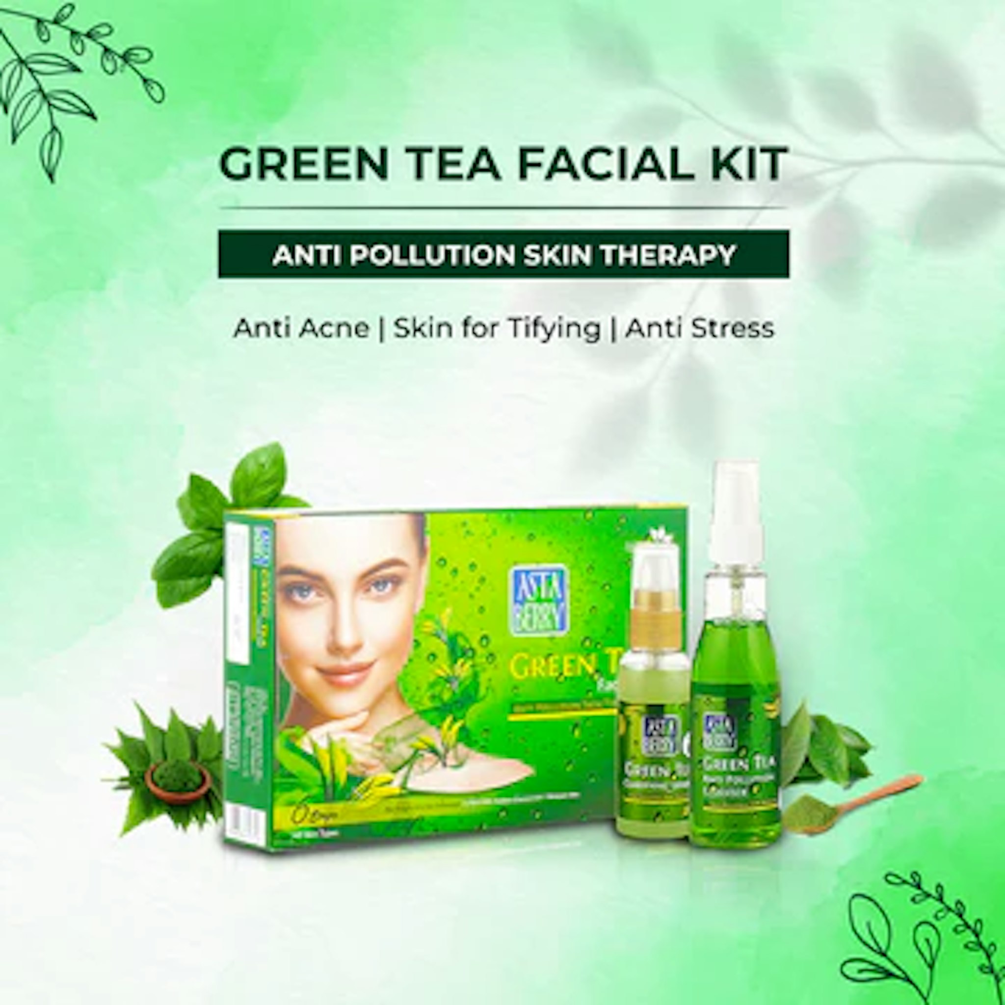 Green Tea Facial Kit | 6 Steps  100 gm