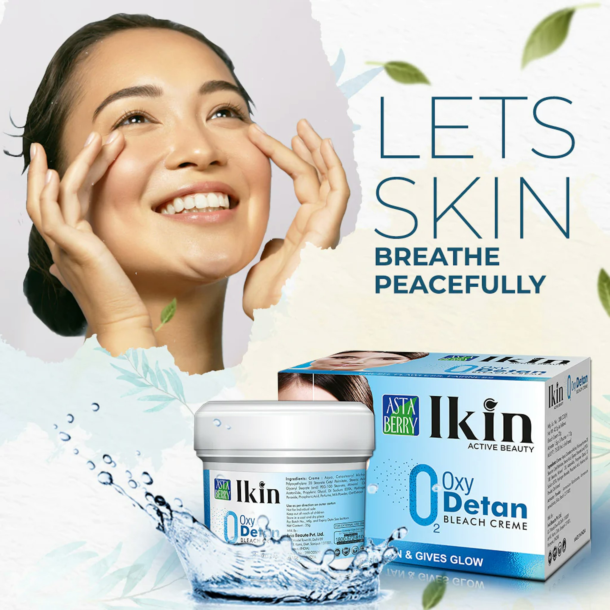 Ikin Oxy Bleach Crème | Glowing Skin 250 gm + 50 gm free  = 300 gm 