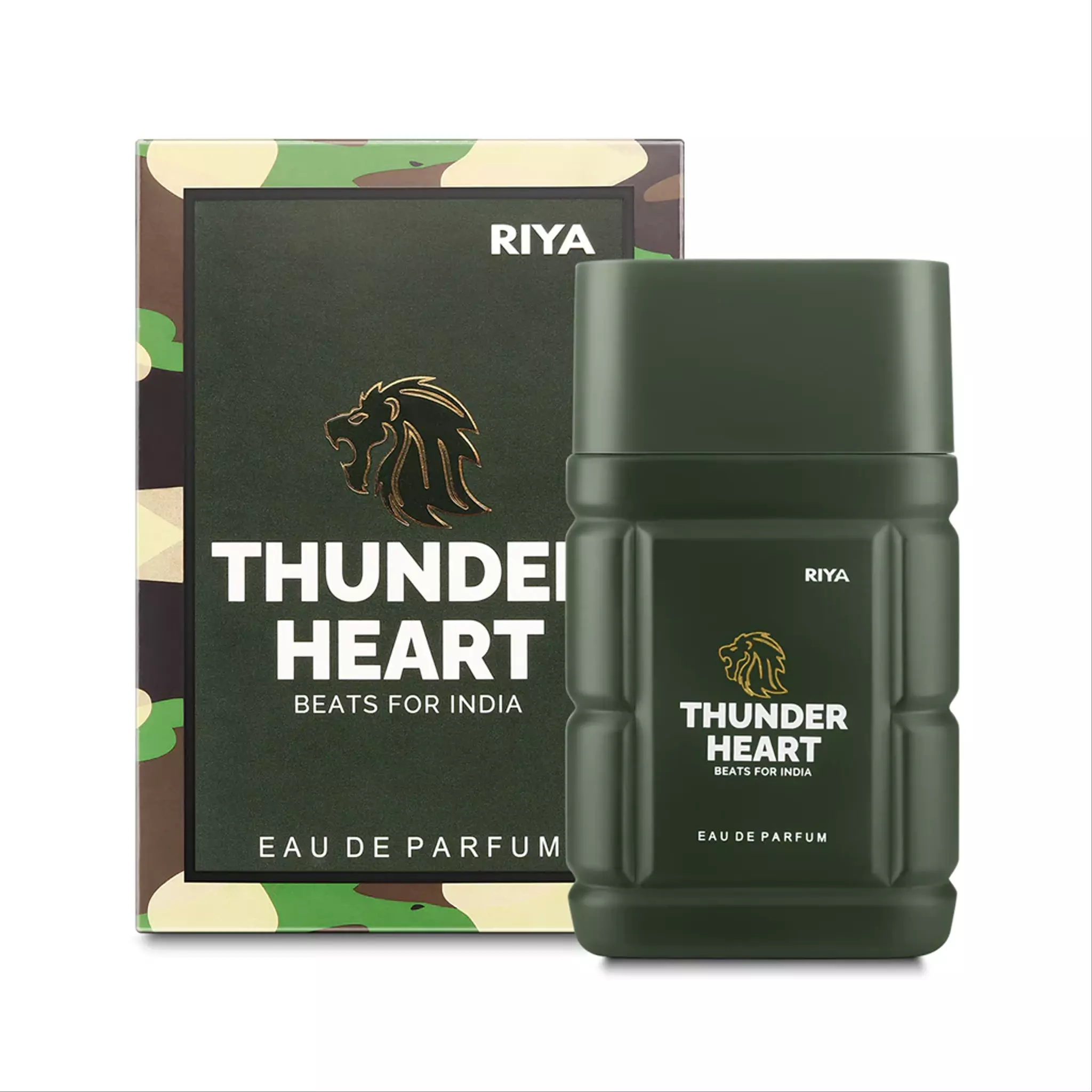 RIYA THUNDERHEART BEATS FOR INDIA (Olive Green)100 ml Eau De Parfum For Men & Women