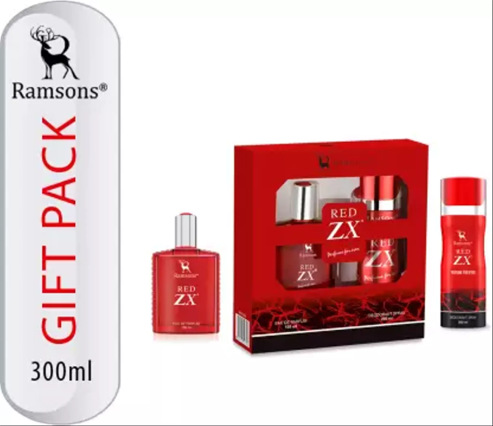 RAMSONS Red Zx Gift Pack Eau de Parfum - 300 ml  (For Men & Women)100 ML +200 ML 