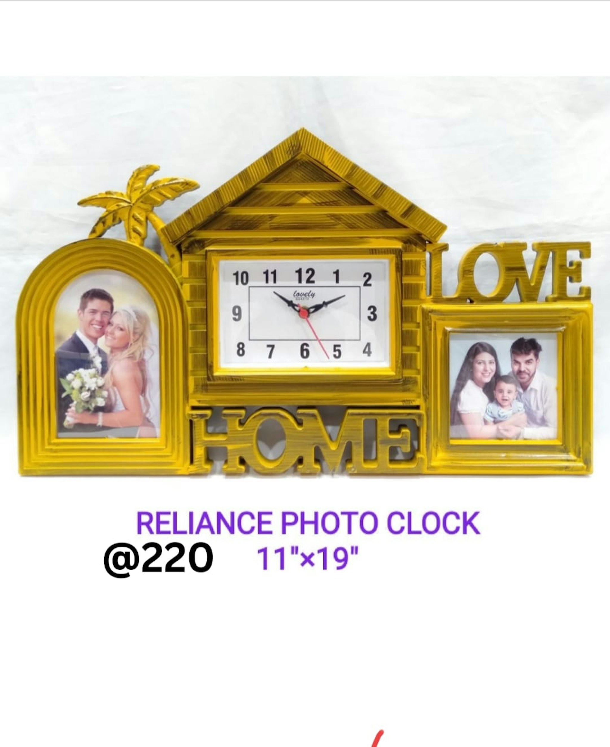 RELIANCE CLOCK PLASTIC PHOTO FRAME 