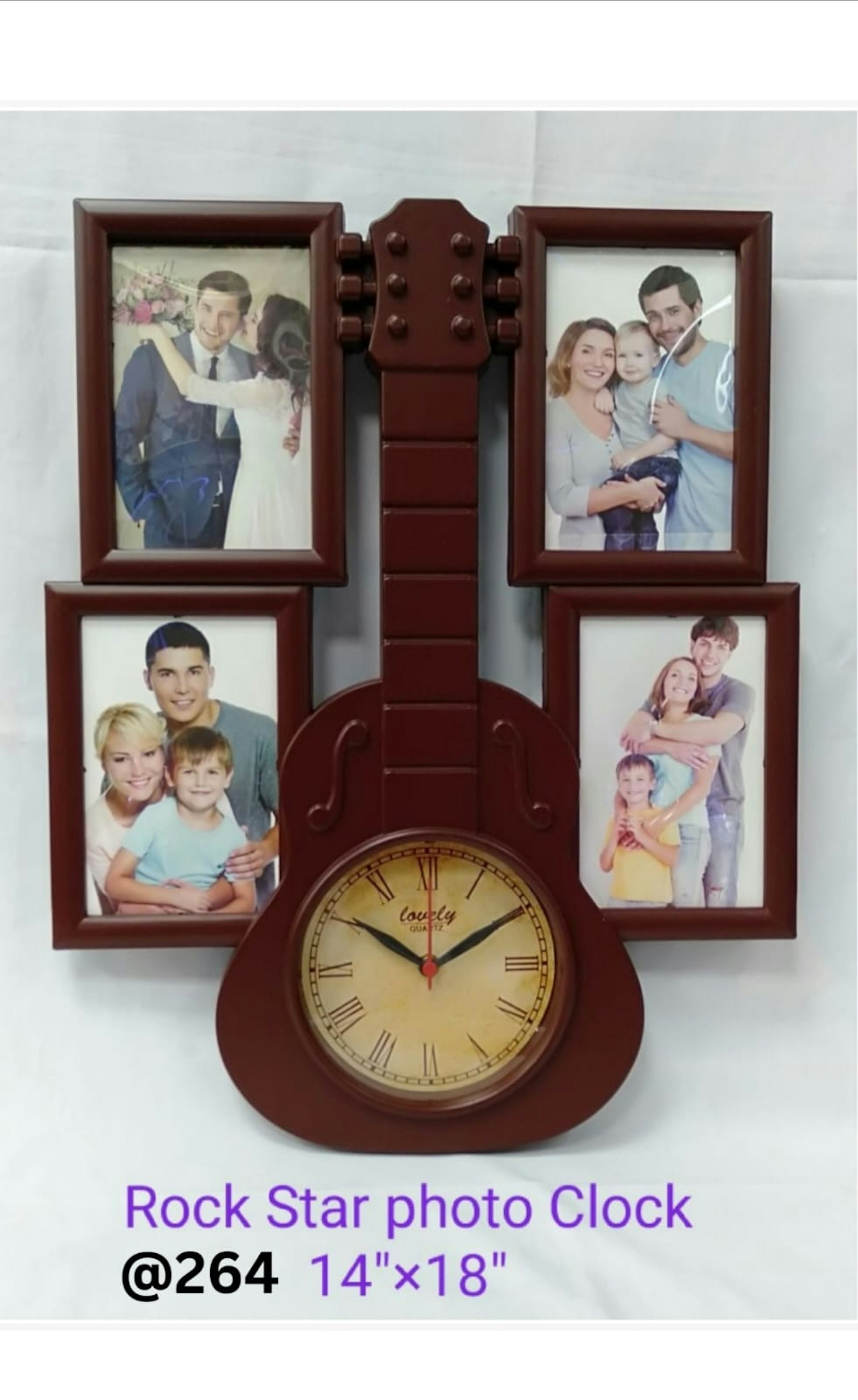 ROCK STAR CLOCK PLASTIC PHOTO FRAME 