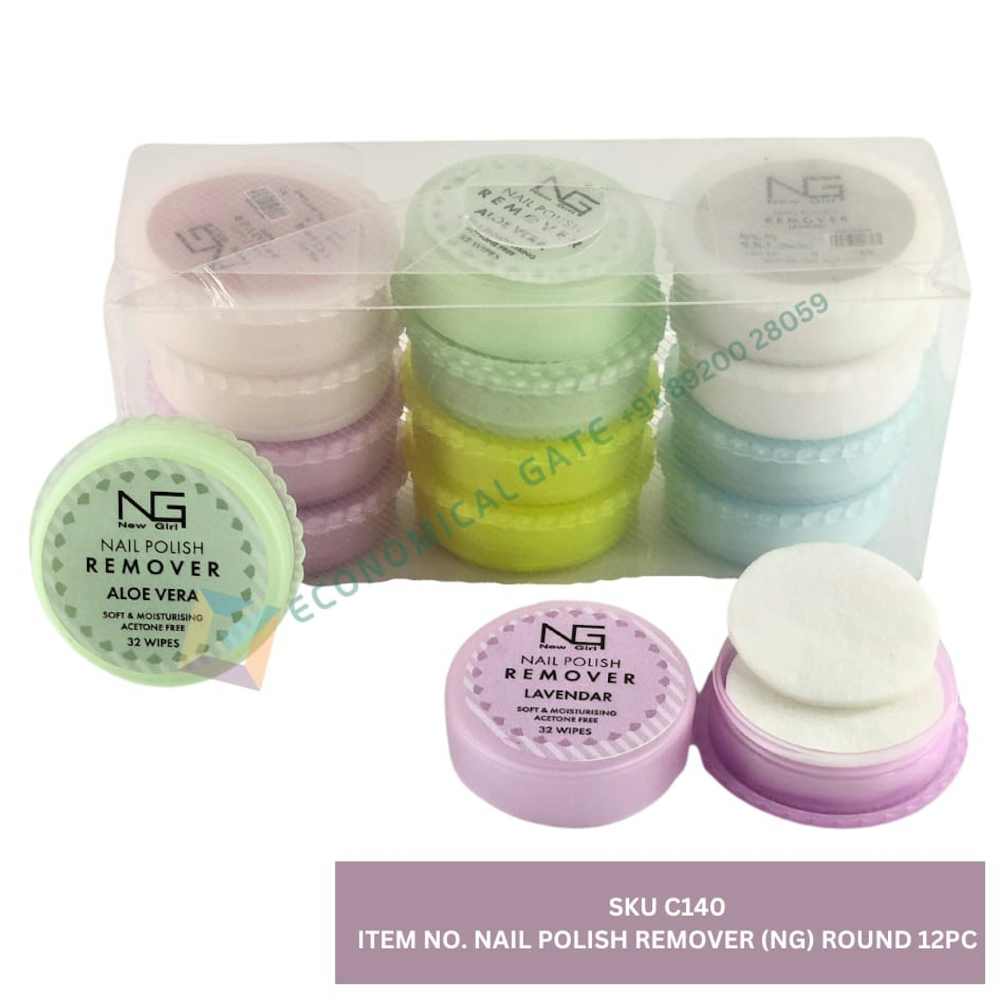 NAIL POLISH REMOVER (NG) ROUND 12 PC BOX 