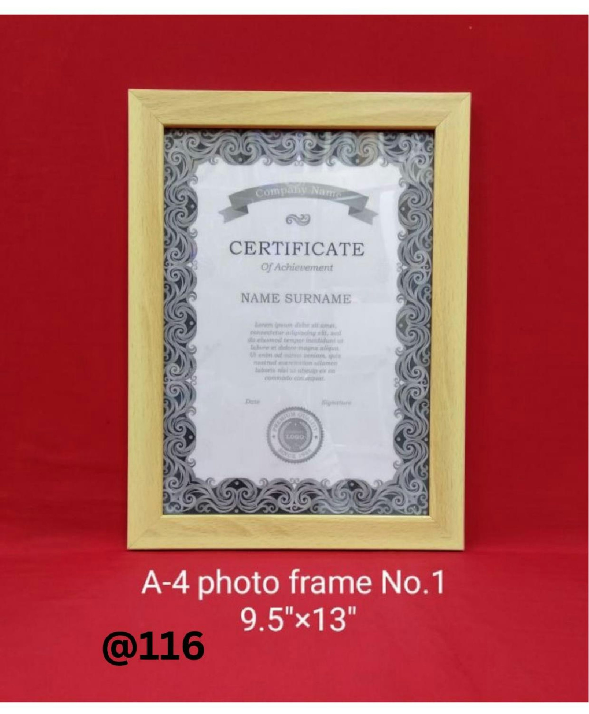 A-4 PLASTIC PHOTO FRAME 