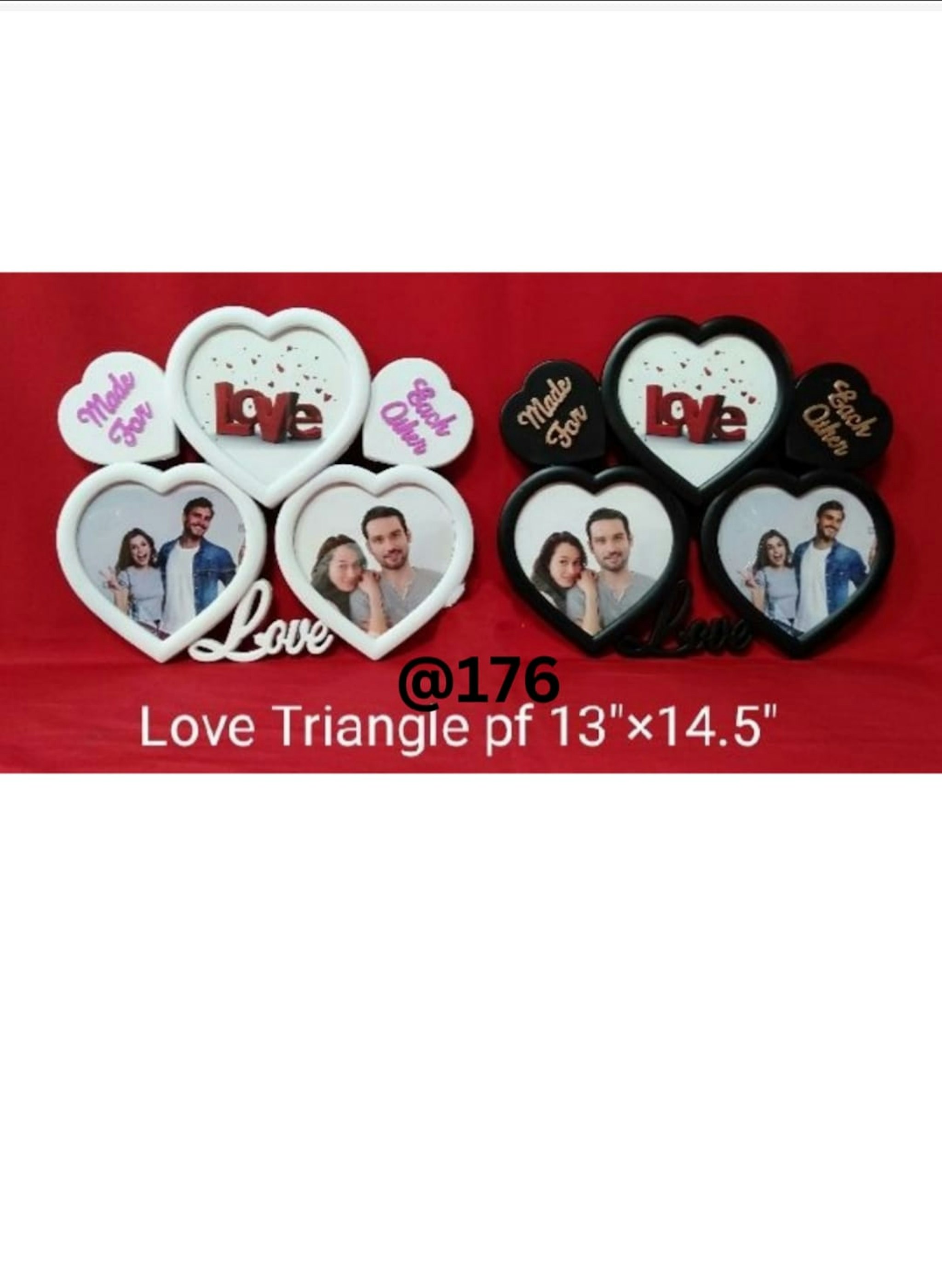 LOVE TRIANGLE PLASTIC PHOTO FRAME 