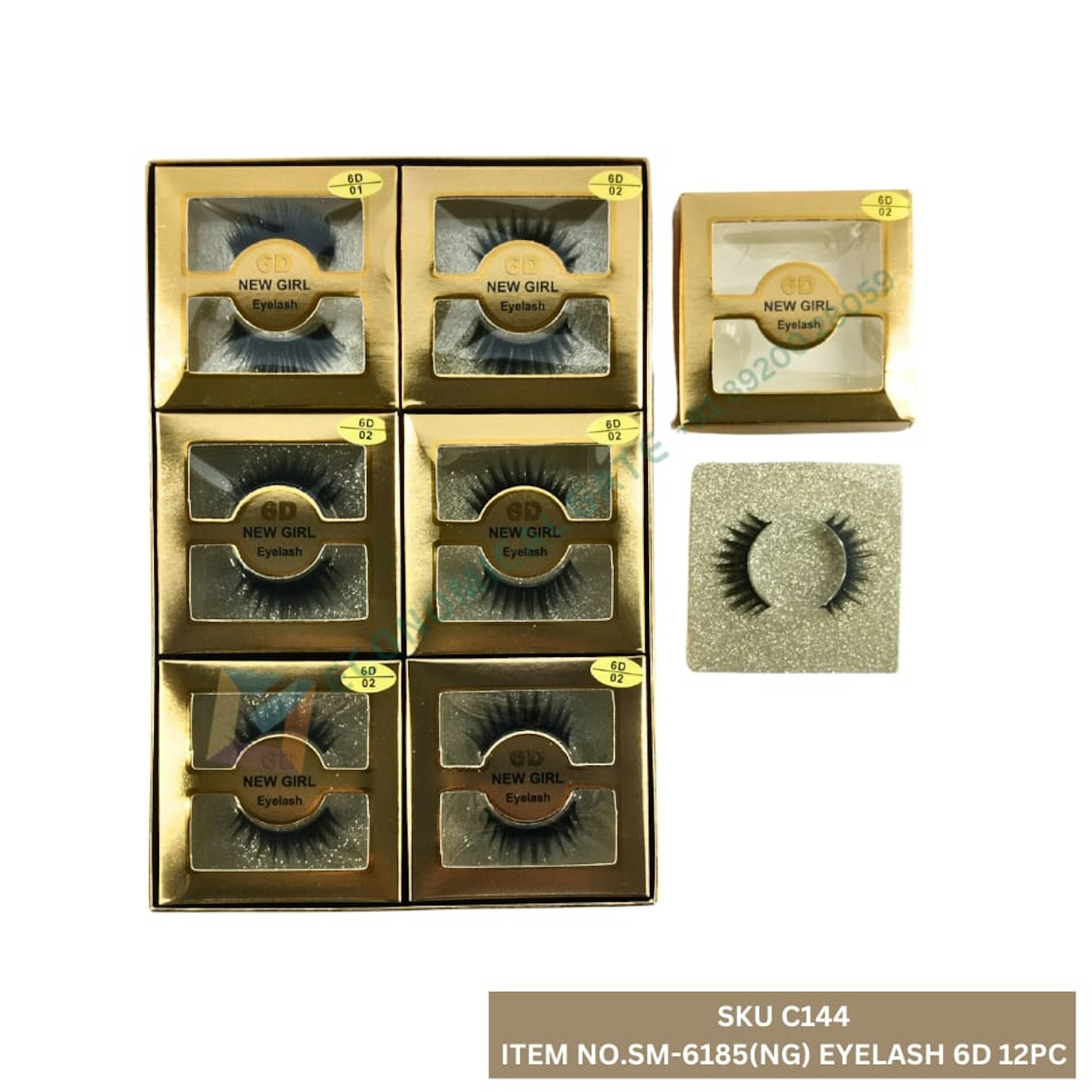 6185 (NG) EYE LASH 6 D     (BOX PACKING 12 PC )