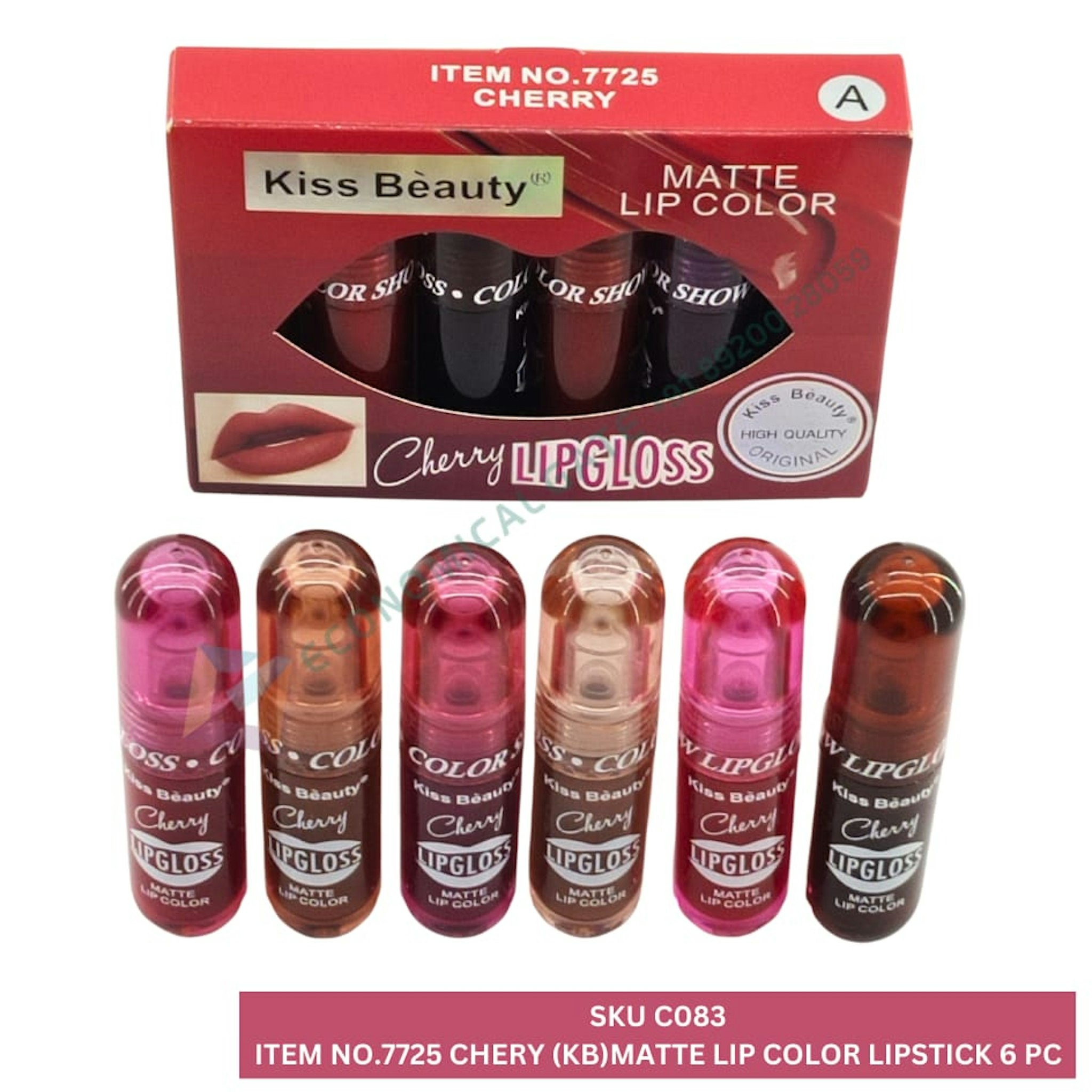 7725 CHERY (KB) MATTE LIP COLOUR LIPSTICK 6 PC BOX 