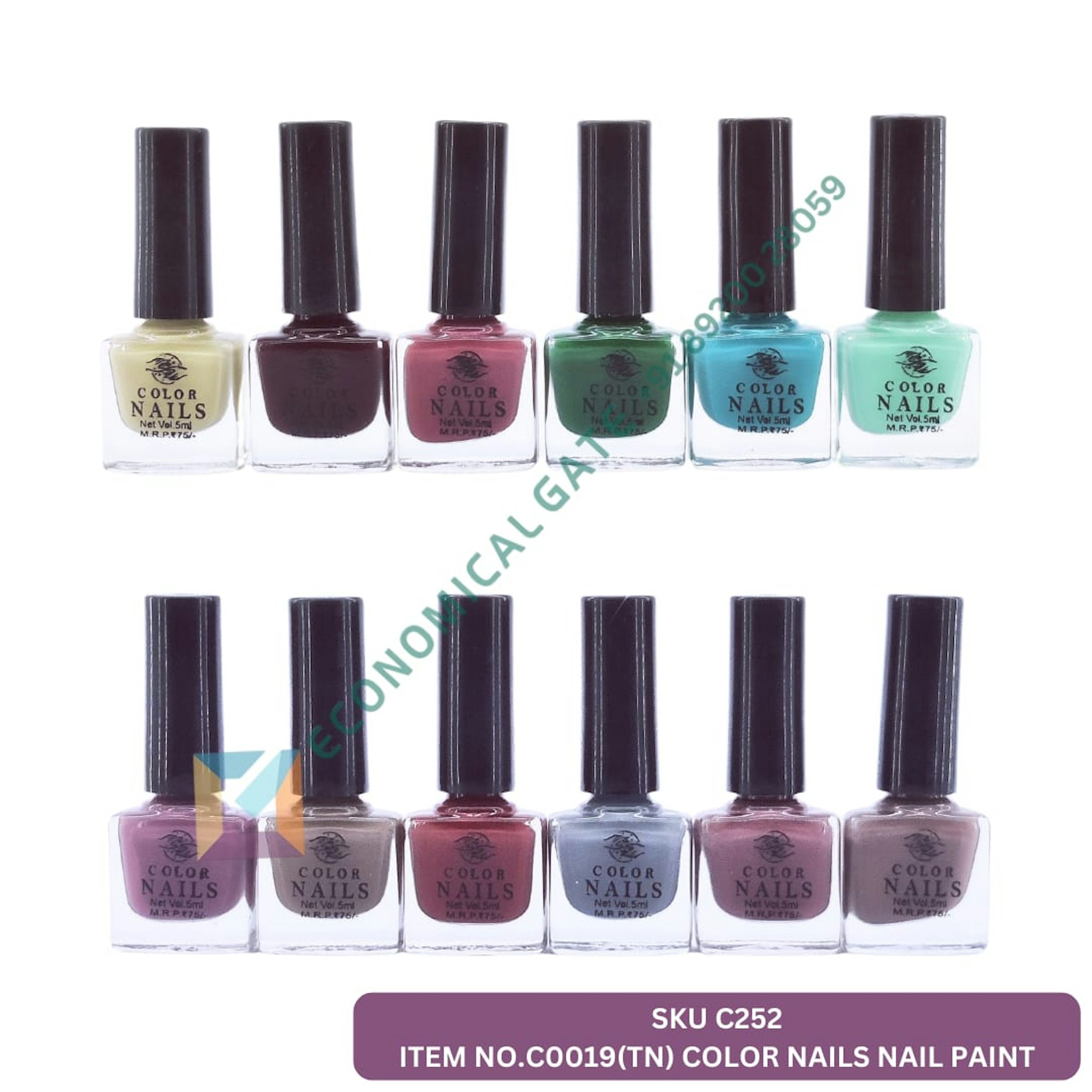 C0019(TN) COLOUR NAIL PAINT 24 PC BOX 