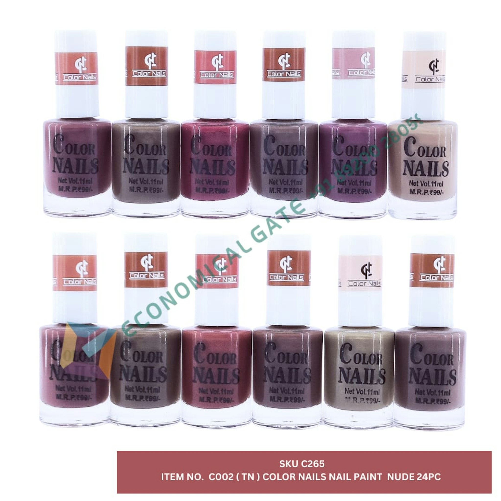 C002 (TN) COLOUR NAILS NAIL PAINT NUDE   24 PC 