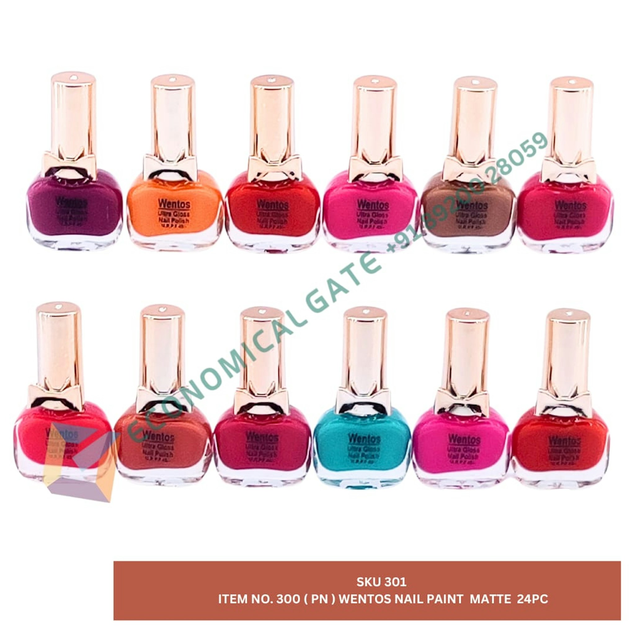 300 (PN) WENTOS NAIL PAINT MATTE - 24 PC BOX 